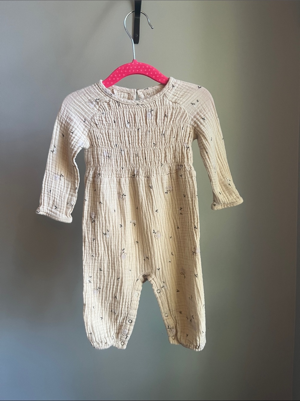 Grayson Collective Cream Long-Sleeve Baby Footie One-Piece